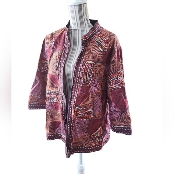 Lifestyle Artsy Patchwork Multicolor Autumn Jacket - Runs Small - Picture 1 of 5